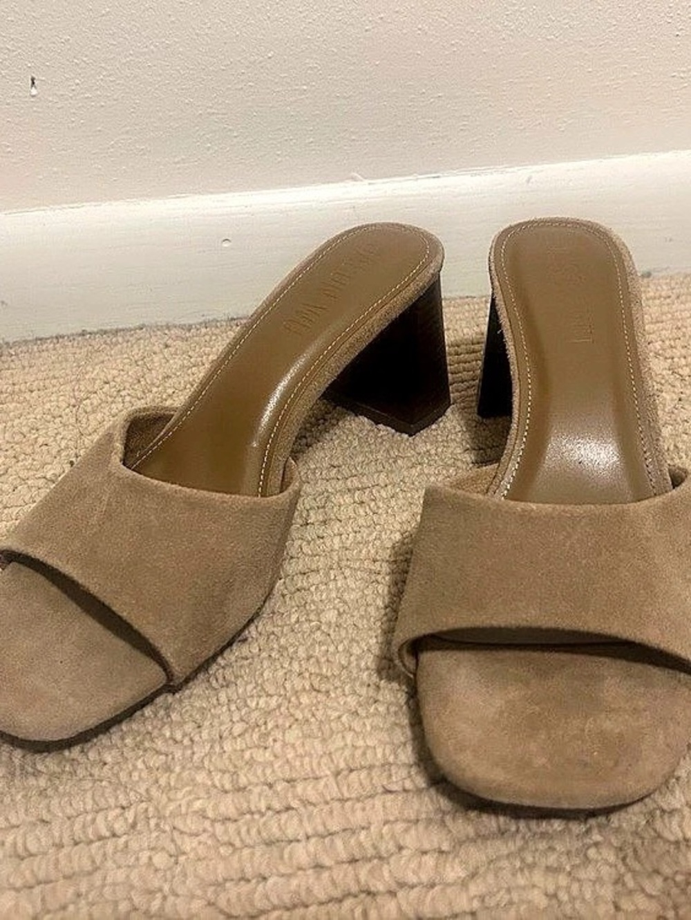 Jason Wu Suede Block Heel Mules in Brown